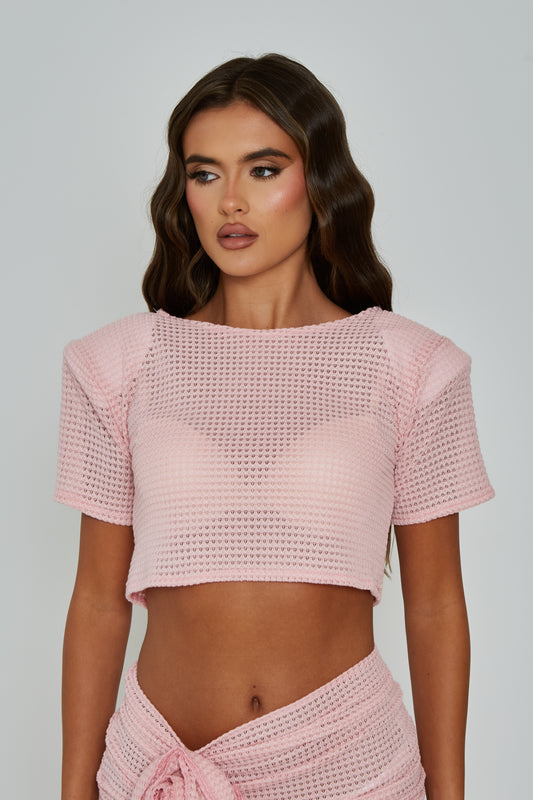 Ava Pink Cropped T Shirt / PRE ORDER