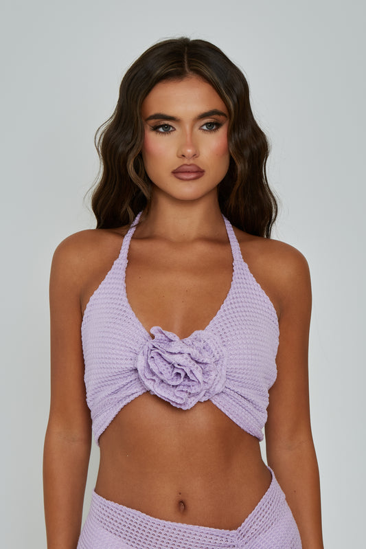 Ella Lilac Halter Top / PRE ORDER